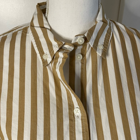 JCrew Classic-fit washed cotton poplin shirt in stripe size 6 - Picture 8 of 10